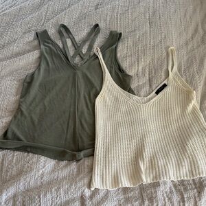 Bundle Olive and Cream Tank Tops